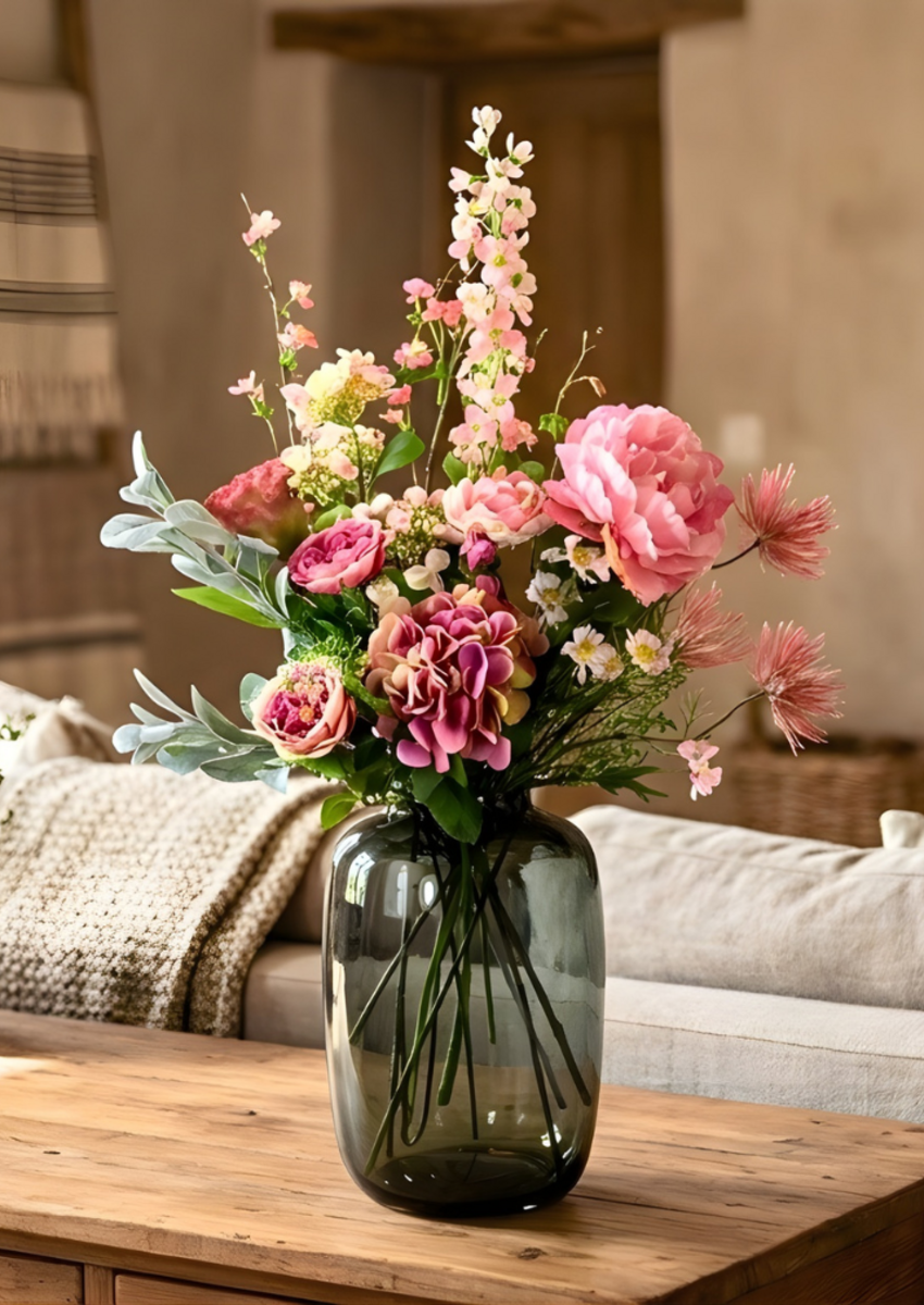 Zijden boeket "Lovely Pink" | 75cm