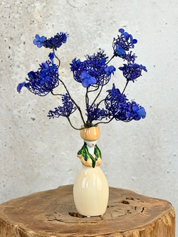 Mini zijden boeket "Blues for you" - inclusief vaas