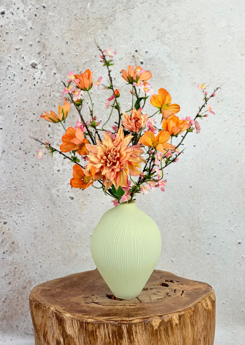 Zijden  boeket "Oranje Bloesem" | 50cm