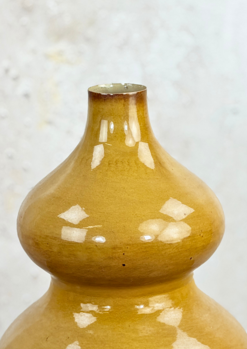 Metallic Vase | "Ochre Yellow" | Ø24 x 30 cm