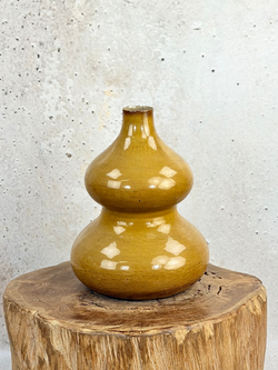 Metallic Vase | "Ochre Yellow" | Ø24 x 30 cm