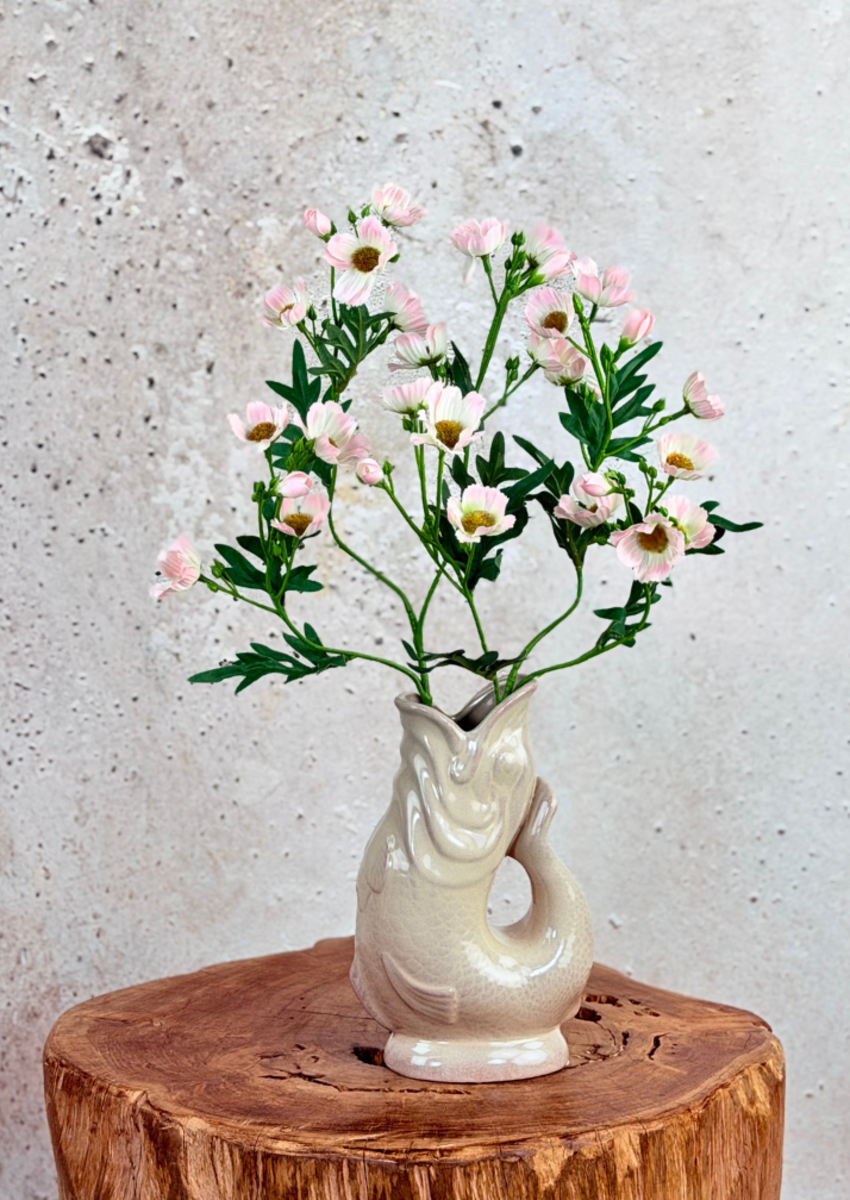 Zijden boeket "De Bloemlip vis" - incl. vaas