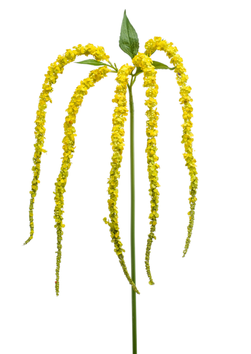 Zijden bloem "Amaranthus" geel | 97 cm