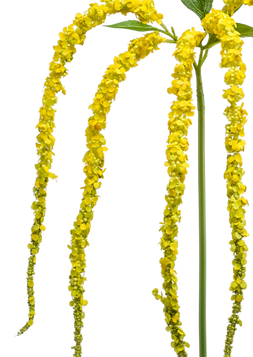 Zijden bloem "Amaranthus" geel | 97 cm