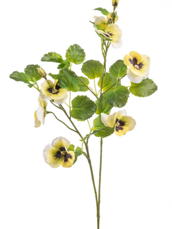 Zijden bloem "Pansy" geel | 85cm