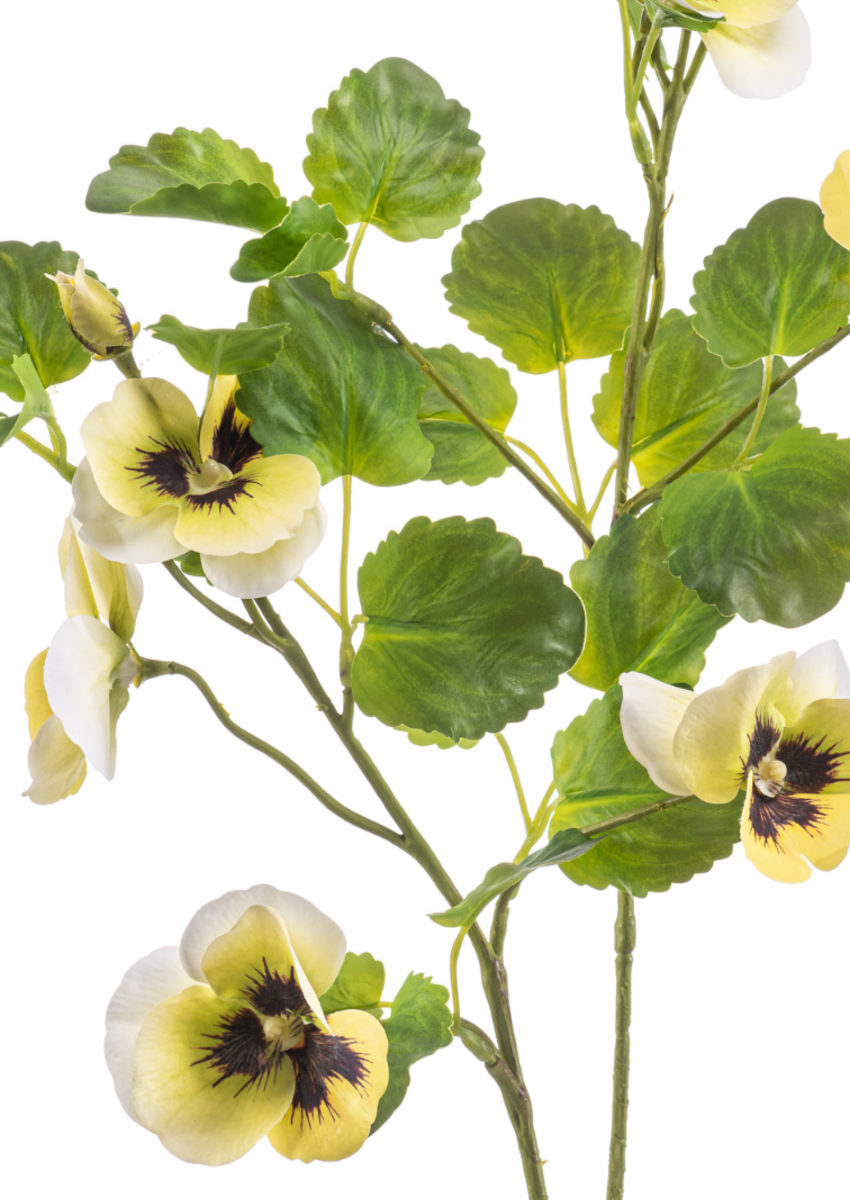 Zijden bloem "Pansy" geel | 85cm