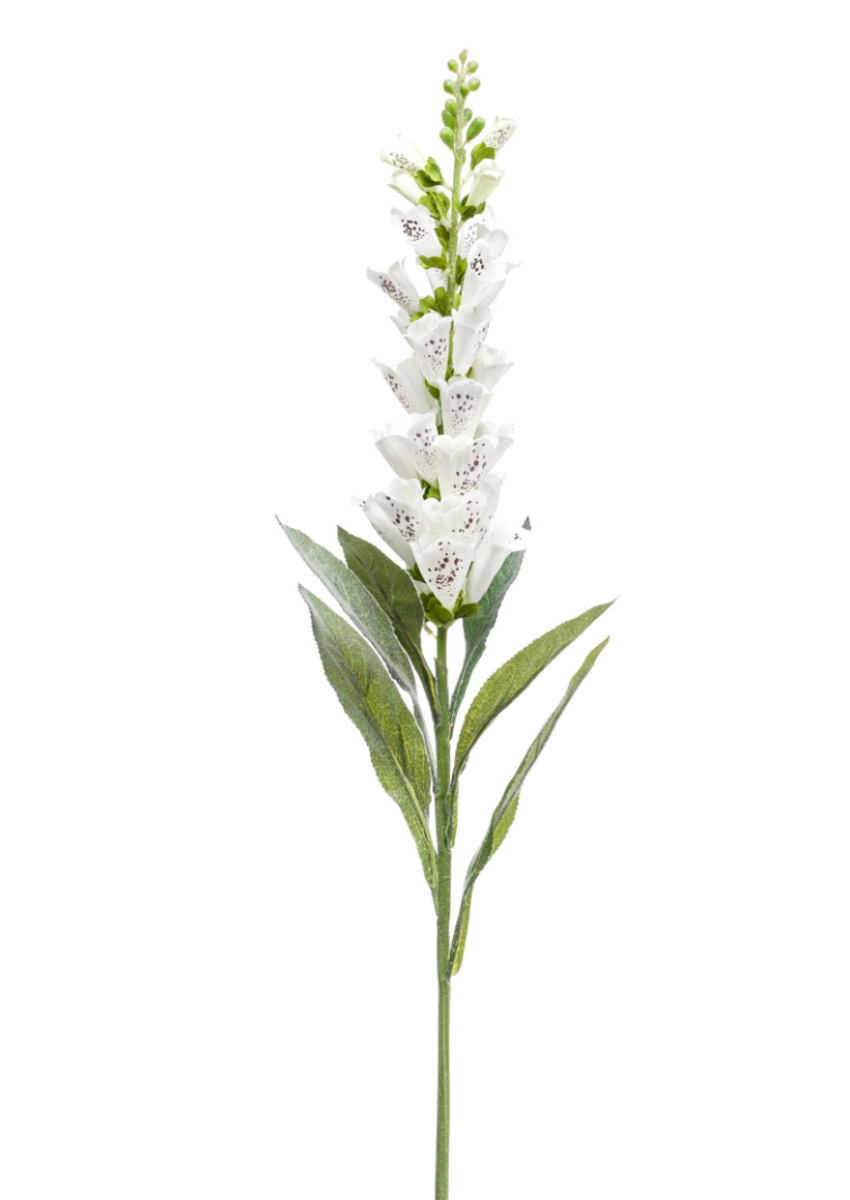 Zijden bloem "Digitalis" wit | 92cm