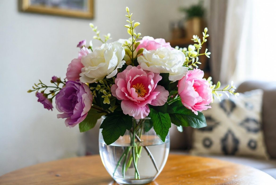 Mijn zijden boeket is stoffig geworden, wat nu?