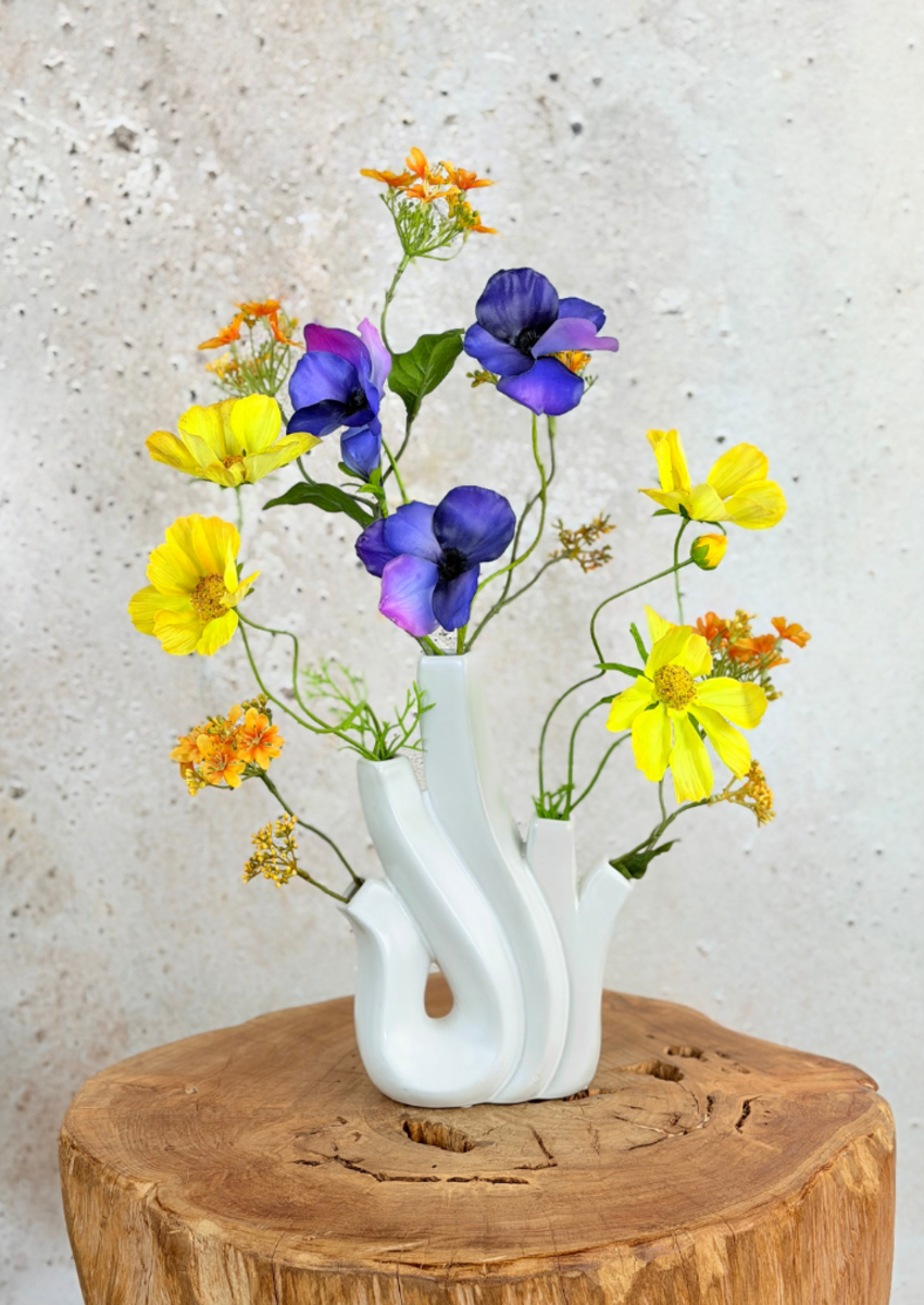 Zijden boeket "Greetjes Grace"- incl. vaas