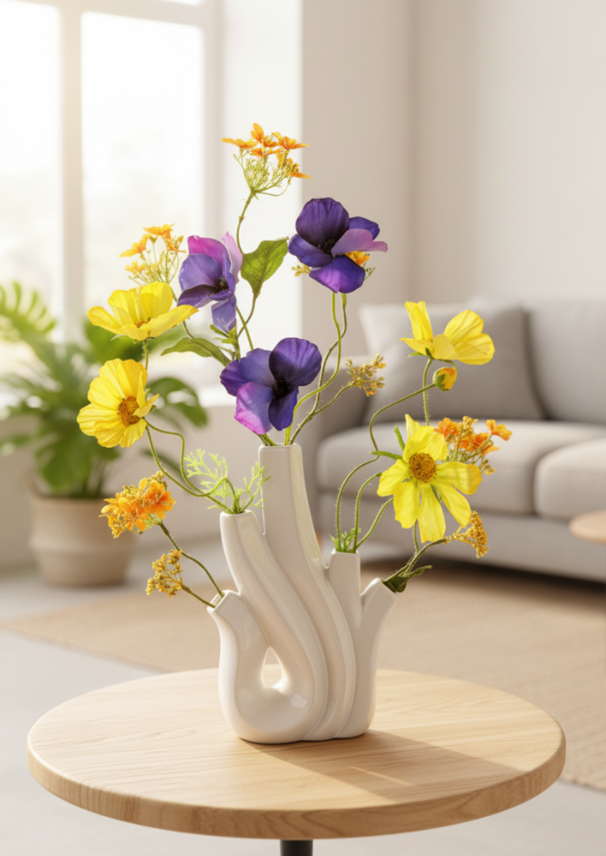Zijden boeket "Greetjes Grace"- incl. vaas