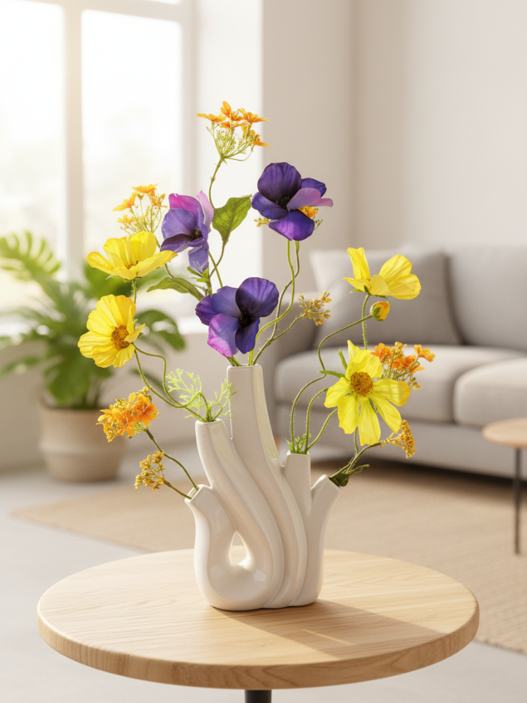 Zijden boeket "Greetjes Grace"- incl. vaas