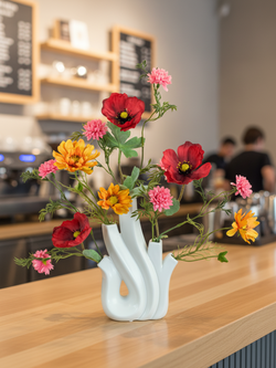 Zijden boeket "Veldbloemen"- incl. vaas