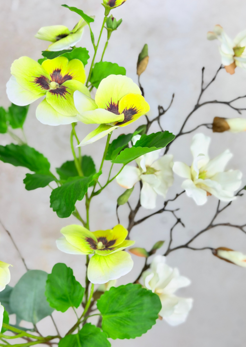 Zijden boeket ‘Elvenroot’ met vaas | 70cm