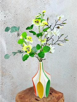Zijden boeket ‘Elvenroot’ met vaas | 70cm