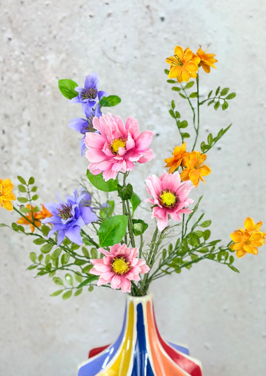 Zijden boeket ‘Lente Gevoel’ met vaas | 50cm