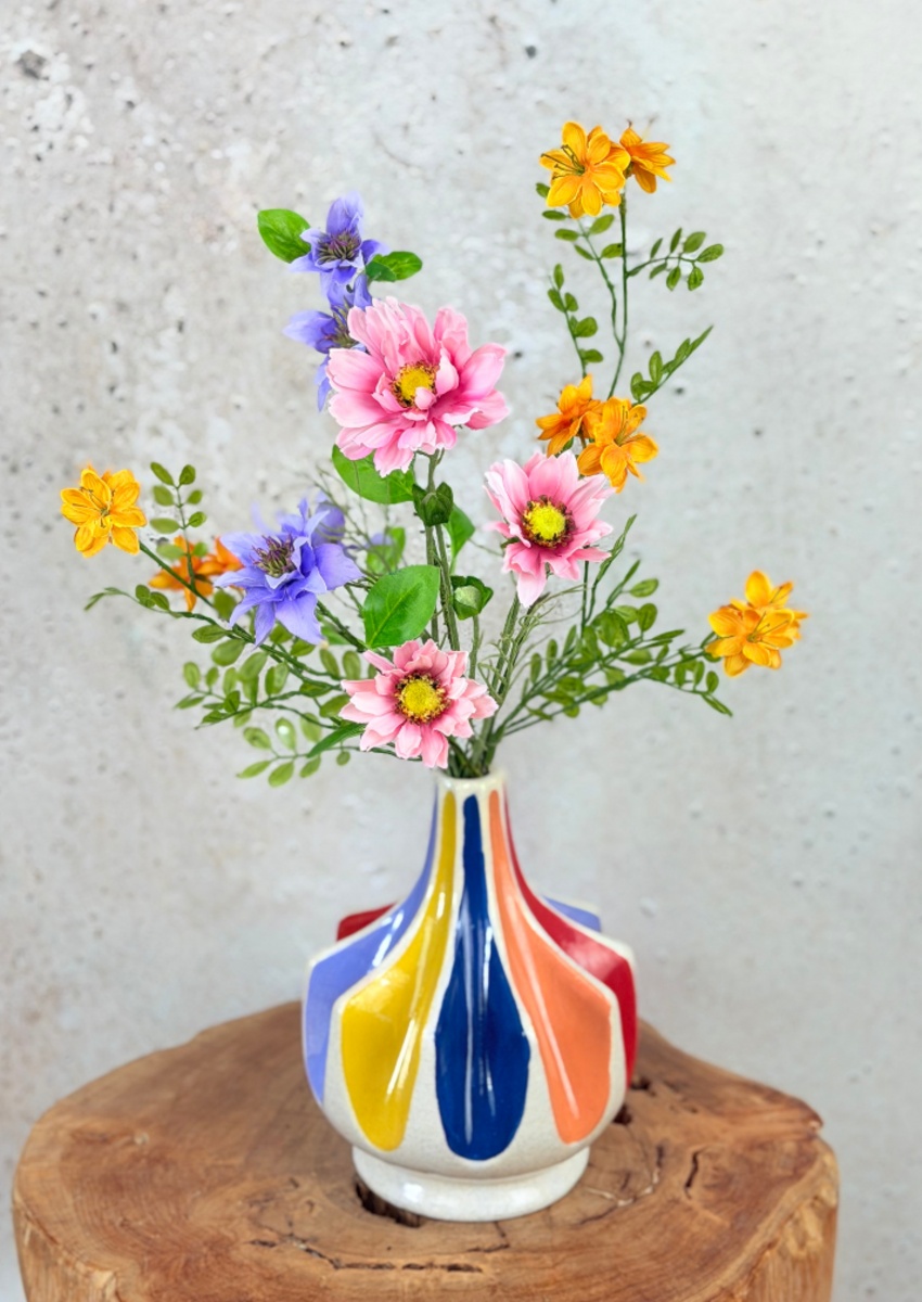 Zijden boeket ‘Lente Gevoel’ met vaas | 50cm