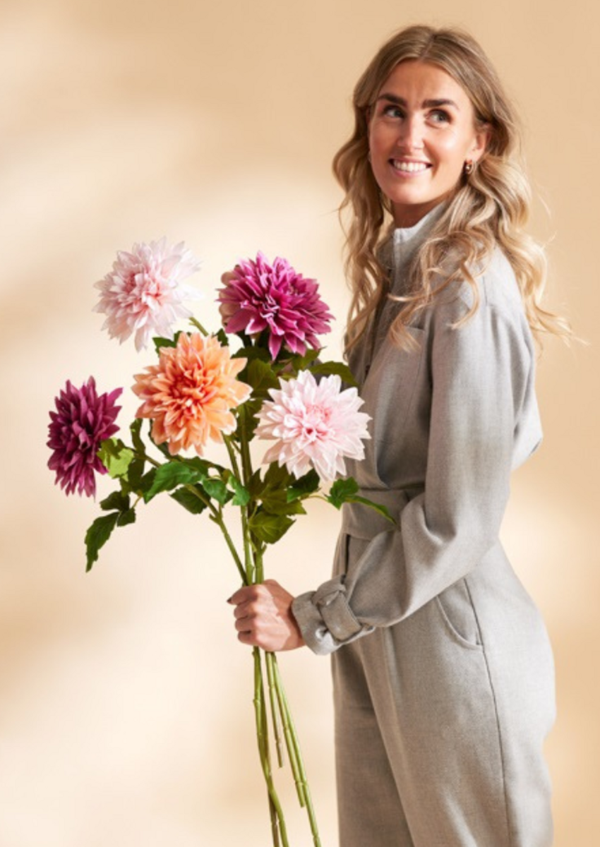 Zijden bloem "Dahlia paars" real touch | 70 cm