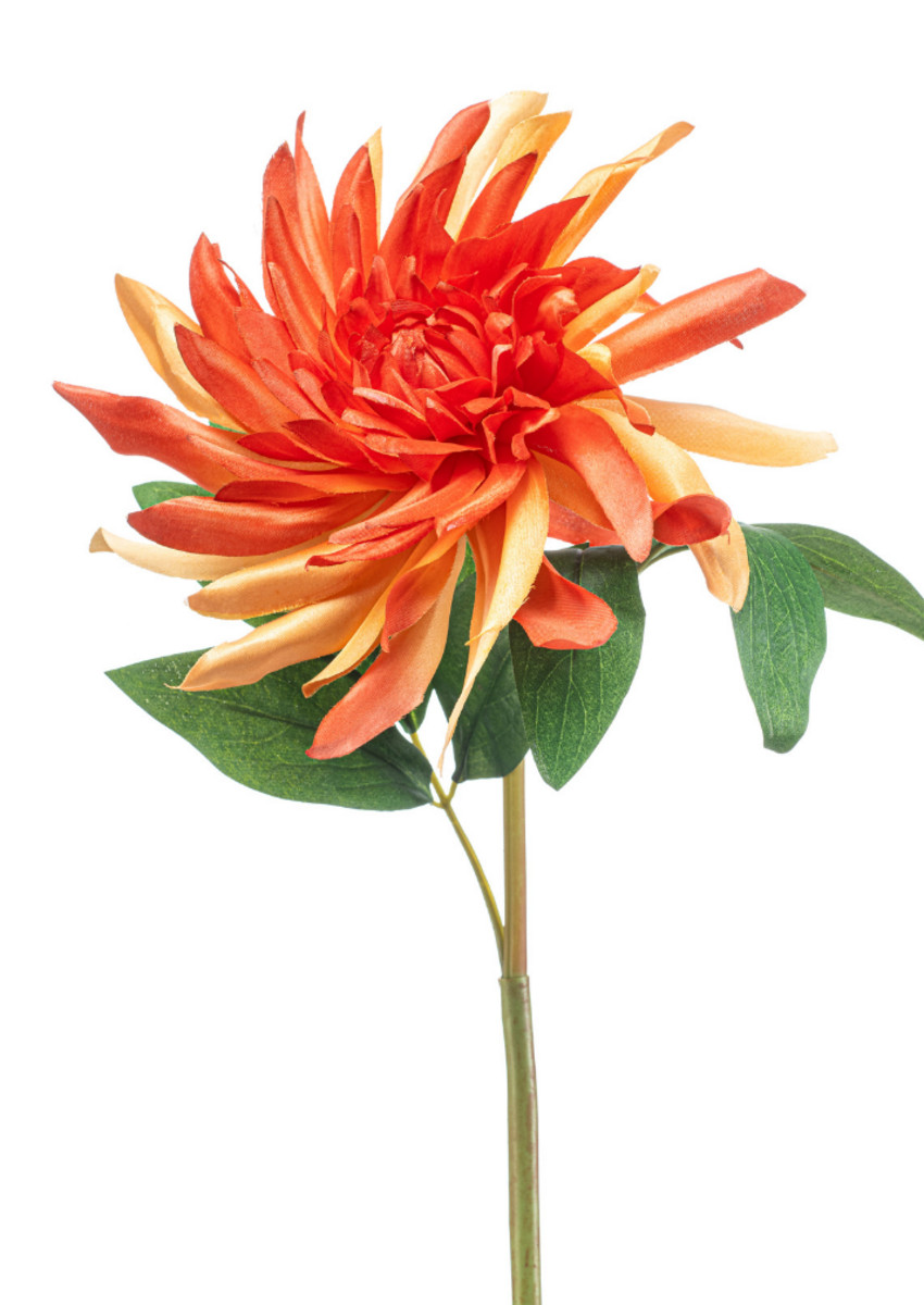 Zijden bloem "Dahlia" twist oranje | 70 cm
