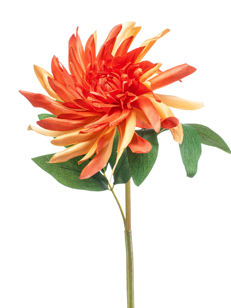 Zijden bloem "Dahlia" twist oranje | 70 cm