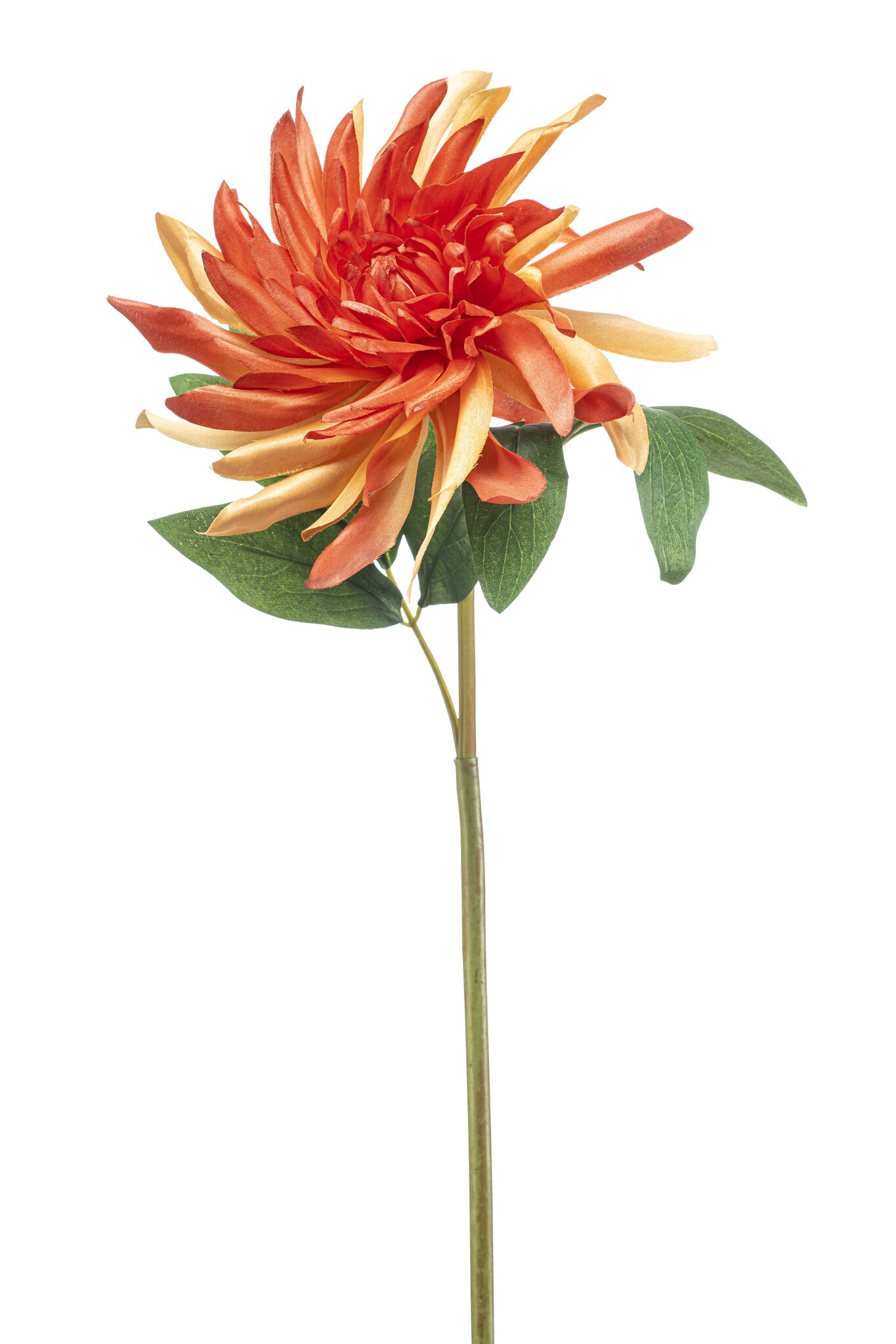 Zijden bloem "Dahlia" twist oranje | 70 cm