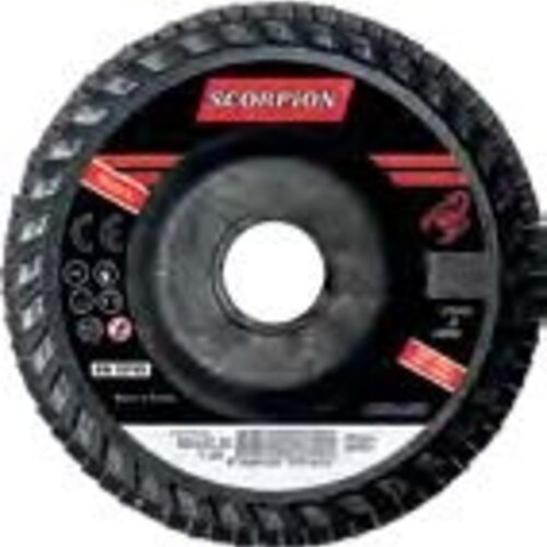 SCORPION ABRASIVE Ceramic CE – Fächerscheibe T29 – Konisch (einfach) für alle Stahlsorten inklusive Edelstahl mit extrem hohem Abtrag und überlegener Schleifleistung