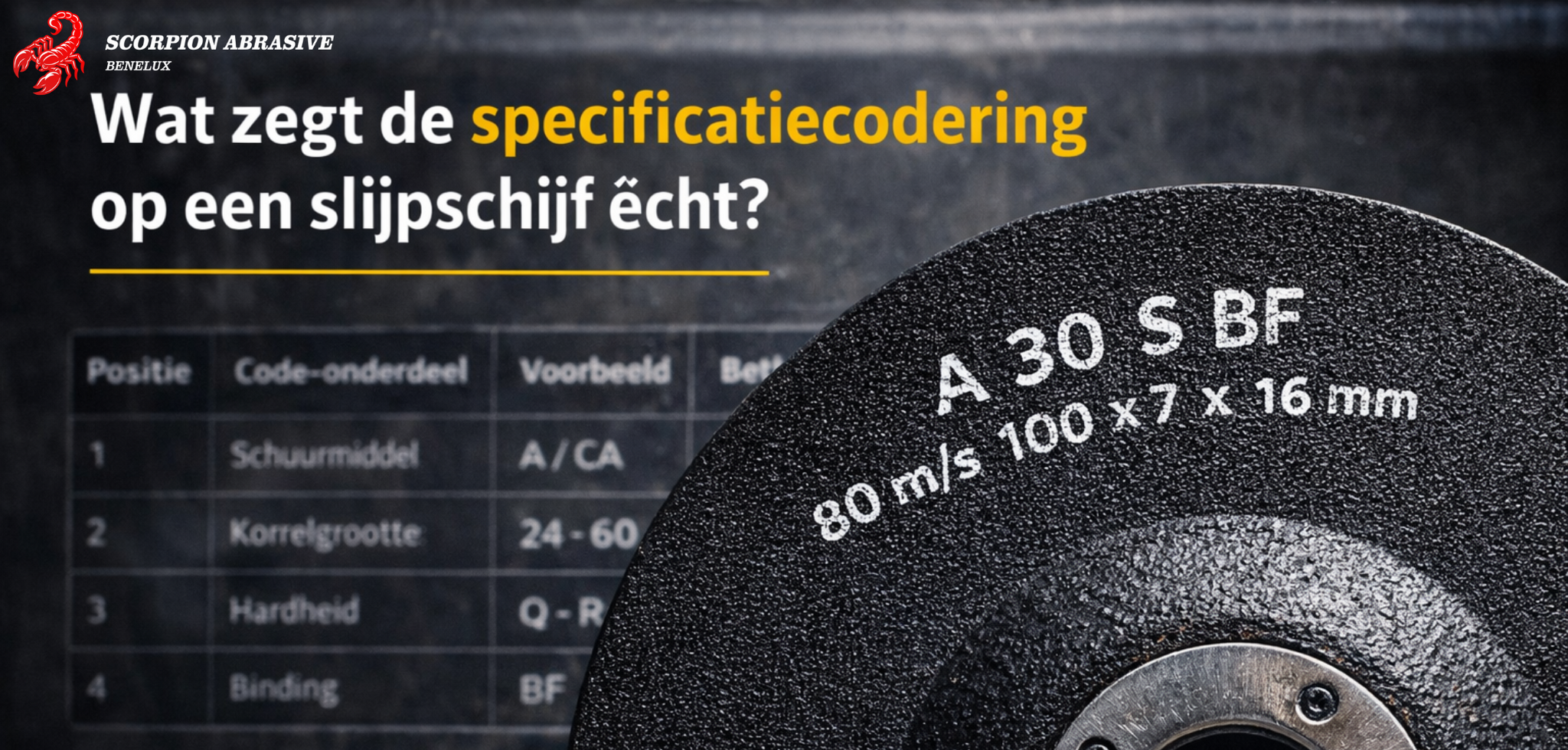 Wat zegt de specificatiecodering op een slijpschijf écht?