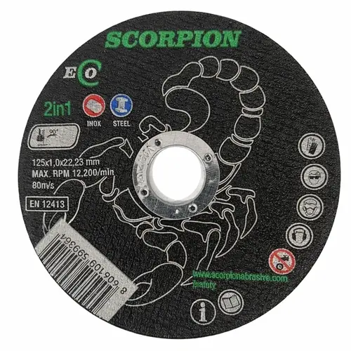 SCORPION ABRASIVE Standard – Trennscheibe T41 – flach für Stahl mit zuverlässiger Schneidleistung