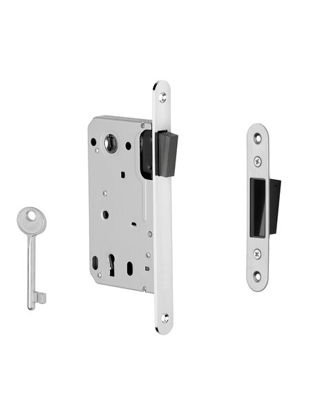 Magneetslot 2867 sleutelgat 90mm - 196x18mm - geborsteld Nikkel