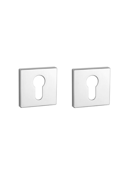 Aprile Aprile cilinderplaatjes vierkant 52x52x5mm Chroom gepolijst