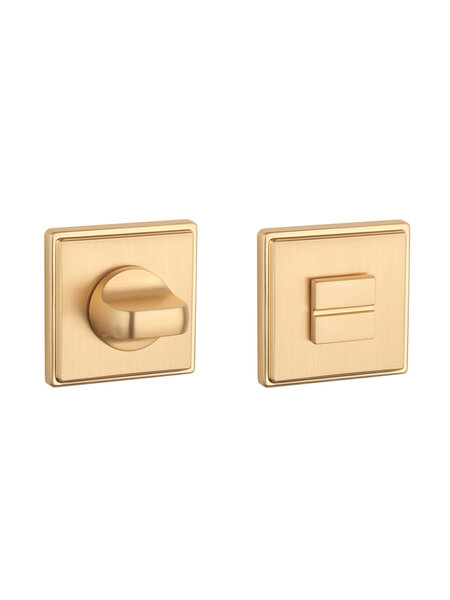 Aprile APRILE Premium WC garnituur vierkant geribbeld - Mat goud