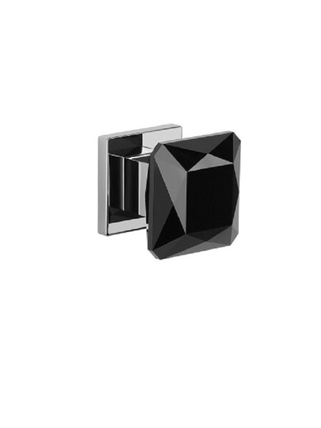 Aprile Enkele Aprile deurknop - Gepolijst Chrome / zwart Crystal - vast of draaibaar