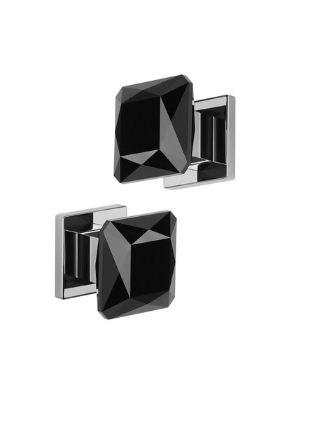 Aprile Paar Aprile deurknoppen - Gepolijst Chrome / zwart Crystal