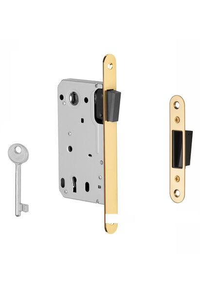 Magneetslot 2867 sleutelgat 90mm - 196x18mm - gepolijst goud PVD