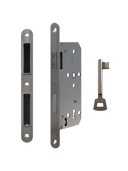 DKS Magneetslot Sleutel - 235x20mm - Asmaat 72mm - Doorn 55mm - RVS - met sluitplaat