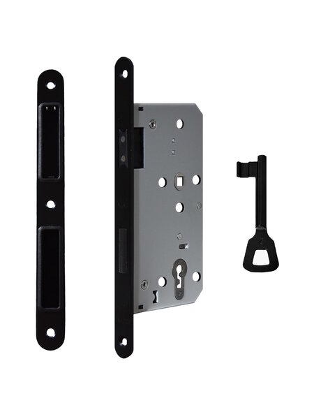 DKS Zwart magneetslot sleutel - 235x20mm - Asmaat 72mm - Doorn 55mm - met sluitplaat
