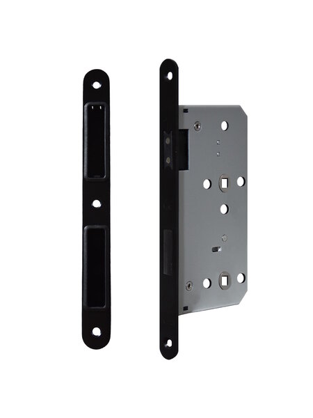 DKS Zwart magneetslot WC - 235x20mm - Asmaat 78mm - Doorn 55mm - met sluitplaat