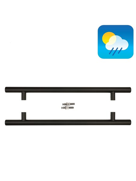HDD Zwarte deurgreep T 32/500/700 - UV Structuur - paar voor glas