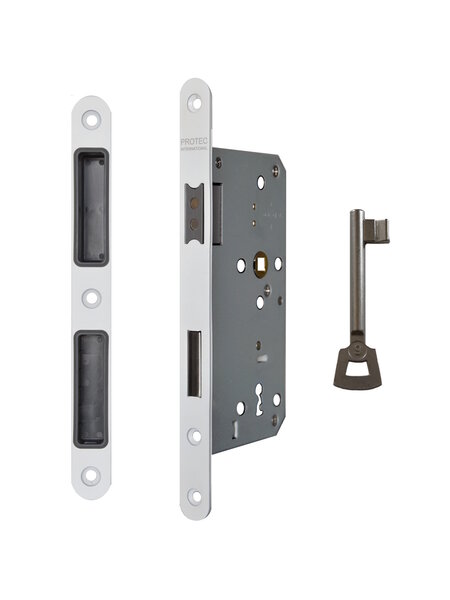 DKS Wit magneetslot sleutel - 235x20mm - Asmaat 72mm - Doorn 55mm - met sluitplaat