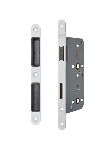 DKS Magneetslot WC - 235x20mm - Asmaat 78mm - Doorn 55mm - Wit - met sluitplaat