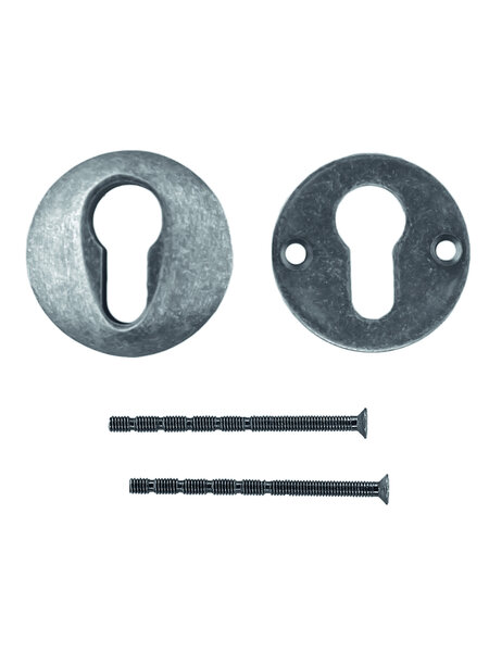 HDD Veiligheidscilinderplaatjes 10 mm - Old Silver- Rond PZ