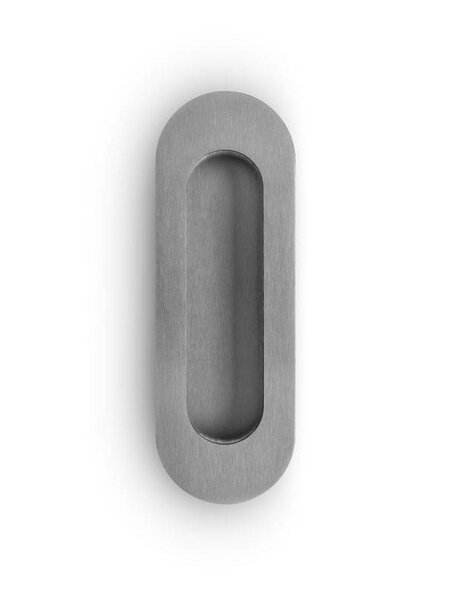 In-Door Schuifdeurkom Ovaal 120x40mm RVS per stuk
