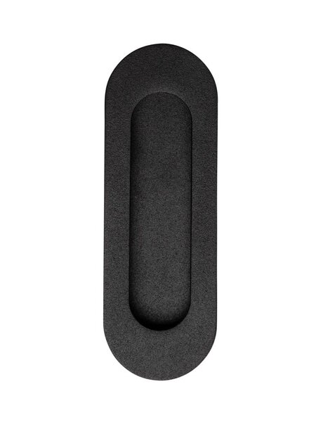 In-Door Zwarte schuifdeurkom ovaal RVS 120x40mm