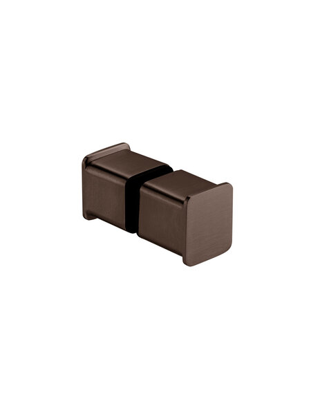 JNF Architectural Hardware Paar JNF deurknoppen voor glazen deuren - Vierkant afgerond -  Brons PVD
