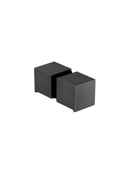 JNF Architectural Hardware Paar JNF deurknoppen voor glazen deuren - Vierkant - Zwart PVD