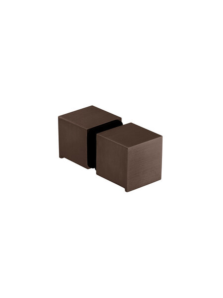 JNF Architectural Hardware Paar JNF deurknoppen voor glazen deuren - Vierkant - Brons PVD
