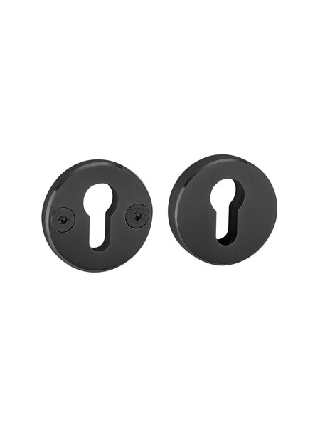 JNF Architectural Hardware Paar JNF veiligheidsrozetten voor cilinder – PVD Titanium Zwart