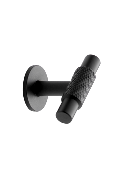 Furnipart Zwarte Meubelknop MANOR-T kruislings geslepen 54 mm