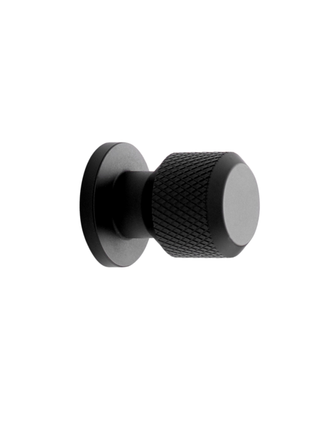 Furnipart Zwarte Meubelknop MANOR-Round kruislings geslepen Ø 25 mm