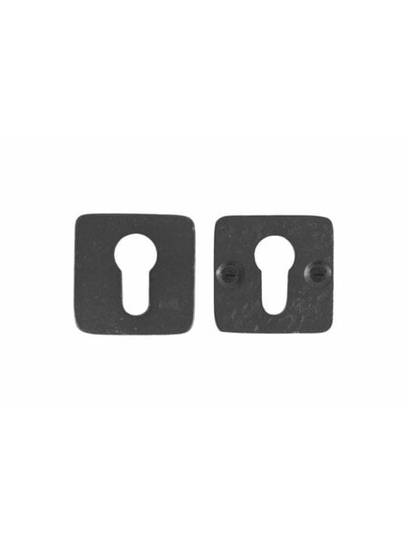 Dauby Set veiligheidsrozet vierkant 50mm - verouderd ijzer - zwart