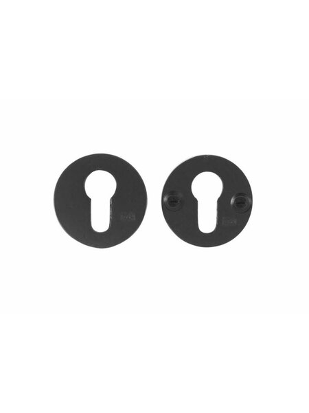 Dauby Set veiligheidsrozet rond 50mm - verouderd ijzer - zwart